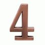 Цифра дверная  4 на клеевой основе  медь"