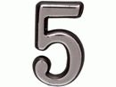 Цифра дверная Аллюр Большая пластик 5 хром"