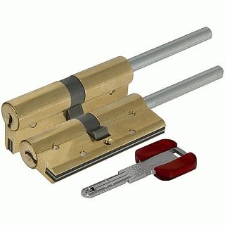 Цилиндровый механизм Cisa RS3 ОL3S7-07.66 (60 мм/25+10+25), ЛАТУНЬ под вертушку (дл. шток)
